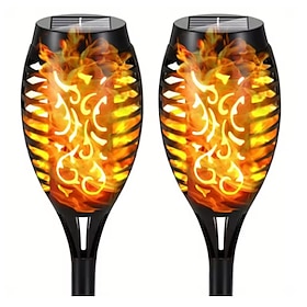 2 pezzi 33/96 LED torcia solare prato giardino spina luce esterno cortile impermeabile induzione decorazione paesaggio fiamma