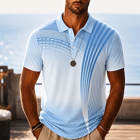 Per uomo Geometrico Polo Hawaiane Manica Corta Magliette polo Camicie con Colletto Casual Resort Athleisure Stampa 3D Bottoni Tessuto retato traspiran
