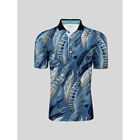 Per uomo Polo da golf Blu Manica Corta Top Abbigliamento da golf Abbigliamento Abiti Abbigliamento