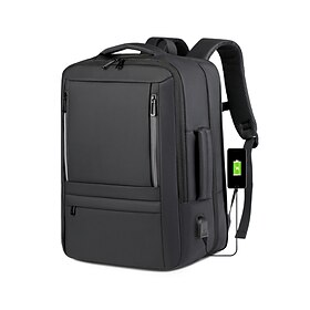 Zaino espandibile per laptop da uomo, zaino da viaggio in poliestere impermeabile di grande capacità, adatto a laptop da 15,6 pollici, porta di ricari