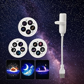 Galaxy Projector  Night Light, USB-Powered Starry Sky Projector Lamp, 15 Patterns, Portable LED Nightlight for Bedroom, Car, Home Decor, Dreamy Ceiling Project