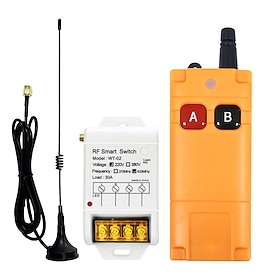 Interruttore con telecomando wireless CA 220 V 30 A, ricevitore RF ad alta potenza 433 MHz Kit trasmettitore con antenna a ventosa esterna per pompa d