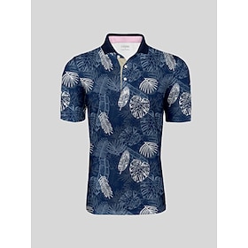 Per uomo Polo da golf Blu scuro Manica Corta Top Abbigliamento da golf Abbigliamento Abiti Abbigliamento