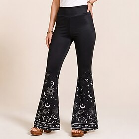 Retro Vintage Boho 1970s Pants Flared Trousers Hippie Disco Fancy Dress Women's Halloween Carnival Casual Daily Adults' Pants