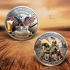 DD-214 Veterans Freedom Club Challenge Coin, Military Veteran Memorial Collectible Coin, US Army Retirement Gift, Patriotic Veteran Keepsake, Inspirational Poc