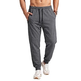 Men's Sweatpants Joggers Trousers Drawstring Pocket Elastic Waist Solid Color Plain Comfort Moisture Wicking Knee Length Casual Daily Outdoor Fashion Classic S