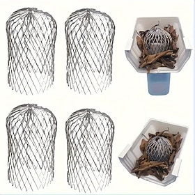 4/8PCS Heavy Duty Aluminum Gutter Guards, Leaf Protectors with Open Basket Design, No Clog Downspout Drain Covers, Easy Install Rain Gutter Filters for Residen