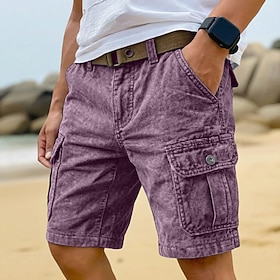 Shorts Cargo DenimTone™ pour Homme Shorts d'Été Shorts Décontractés Shorts de Randonnée Poche Taille Élastique Lavé Confort Respirant Longueur Genou Décontract