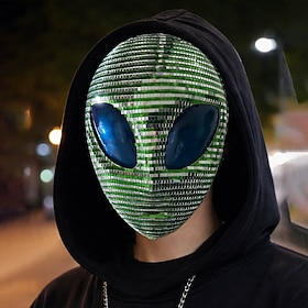 Halloween Alien Diamond Mask Spooky Horror Shinny Adults' Unisex Halloween Carnival Party Performance Easy Halloween Costumes Dress Up
