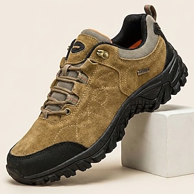 Zapatillas de senderismo de ante para hombre, calzado casual resistente con cordones para trekking, senderismo, viajes, acampada, deportes al aire libre y aven