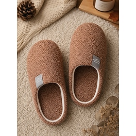 Women's Pink Cozy House Slippers with Soft Plush Design, Warm Indoor Slip On Slippers, Comfortable Casual Home Shoes for Women, Non Slip Lightweight Bedroom Sl