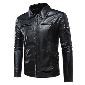 Retro Vintage Rock 1980s Jacket Long Sleeves Rocker Fancy Dress Men's Halloween Carnival Party Performance Casual Daily Adults' Jacket Fall  Winter