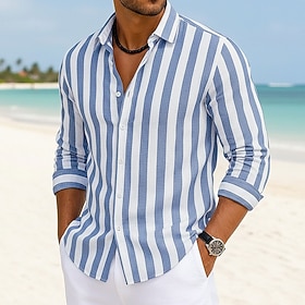 Men's Shirt Linen Shirt Summer Shirt Beach Shirt Cotton Lin…