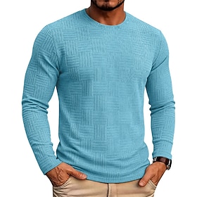Men's T Shirt Tee Tee Top Long Sleeve Shirt Long Sleeve Crew Neck Spring Fall All Seasons Solid Color Fashion Streetwear Casual Classic Outdoor Vacation Street