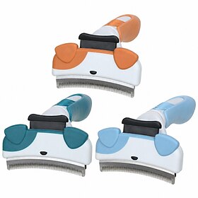 Pet Grooming Dematting Comb for Dogs and Cats, One-Click Self-Cleaning Deshedding Rake, Undercoat Brush for Removing Loose Hair, Knots and Tangles, Pet Groomin