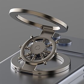 Support magnétique pour téléphone MagSafe avec gyroscope et toupie intégrée, support pliable 2 en 1, accessoire de bureau rotatif à 360° pour iPhone 17, 16, 15