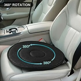 360 Degree Swivel Seat Cushion for Car, Rotating Memory Foam Car Seat Cushion for Seniors, Pregnancy Back Pain Relief, Portable Mobility Aid for Auto, Office