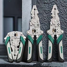 1/2PCS Professional Wire Stripper and Cutter Tool, Foldable Electrician Pliers with High Carbon Steel Construction, Multi Functional Cable Crimper Stripping To