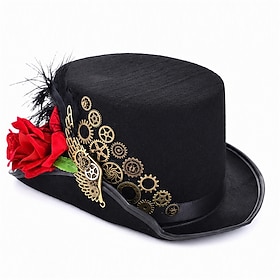 Gothic Victorian Medieval Top Hat Adventurer Airship Pirate Engineer Fancy Dress Women's Halloween Carnival Masquerade Evening Party Renaissance Fair LARP Adul