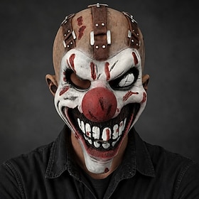 Halloween Sweet Tooth Scary Clown Killer Mask Full Head Realistic Mask Funny Costume Adults' Unisex Halloween Carnival Party Performance Easy Halloween Costume