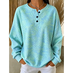 Women's Textured Hoodies Graphic Abstract Casual Print Long Sleeve Crew Neck Regular Tops Casual Street Holiday Blue Purple Green Spring Fall