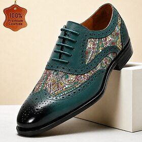 Men's Vintage Dress Shoes, Classic Lace Up Oxford Shoes with Elegant Style and Comfortable Fit, Formal Casual Shoes for Business, Office, Weddings and Events