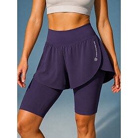 Women's Running Shorts With Tights Workout Shorts 2 in 1 High Waist Bottoms Gym Athleisure Workout Summer Quick Dry Breathable Gym Workout Outdoor Running Tigh