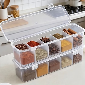 2Pcs Five-Compartment Kitchen Storage Boxes, Refrigerator S…