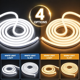 COB LED Strip Lights, 2m (6.56ft) 5m (16.4ft) High Density Flexible LED Tape Light, Spotless Warm White  Cool White Under Cabinet Lighting for Kitchen, Bedroom