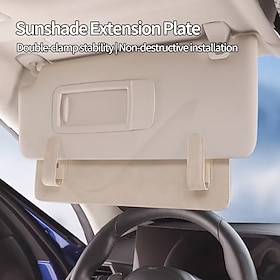Car Sun Visor Extender, Sunshade Extension Plate with Double-Clamp Stability, Anti-Glare Car Window Sun Blocker for Front and Side, Non-Destructive Installatio