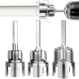 3 Pcs Internal and External Pipe Threading Tool Set, 3Pcs 1/2 3/4 1 Pipe Threader Kit for Drill, 4-in-1 High Carbon Steel Repair Tool for PPR PVC PE Pipes, Pre