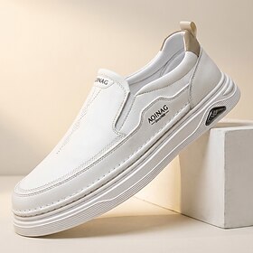 Men's Casual Slip On Shoes, Lightweight Comfortable Everyday Sneakers with Modern Clean Style, Easy Wear Footwear for Travel, Driving, Work and Leisure Wear