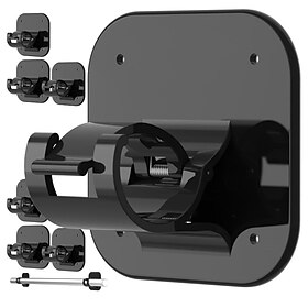 6PCS Self Adhesive Curtain Rod Brackets, No Drill Curtain Rod Holders, Wall Mounted Rod Supports, Easy Install Hanging Hooks for Curtains, Blinds, Bedroom Hom