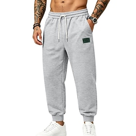 Men's Sweatpants Fleece Pants Joggers Trousers Winter Pants Drawstring Pocket Elastic Waist Plain Comfort Warm Daily Outdoor Holiday Fashion Classic Style Whit