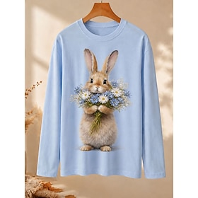 Women's Cotton Shirt Vintage Fashion Stylish Long Sleeve Crew Neck Regular Tops Casual Blue Black Pink Spring Fall