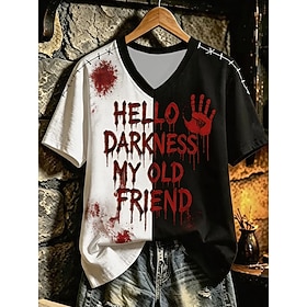 Halloween Women's T Shirt Print Graphic Vintage Stylish Casual Short Sleeve V Neck Regular Tops Casual Daily Weekend Black Fall Winter
