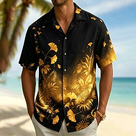Men's FloralPlants Floral / Flower Summer Hawaiian Shirt Tropical Shirts Aloha Shirt Short Sleeve Hawaiian Daily Beach Vacation Wear Summer Spring Turndown 3D