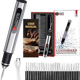 Cordless Engraving Pen Kit with 30 Diamond Bits, USB-C Rechargeable Mini Rotary Tool for Engraving, Grinding, Polishing  DIY Crafts