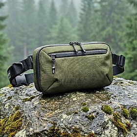 Men's Waterproof Polyester Sling Bag Multi Pocket Large Capacity Crossbody Waist Bag Travel Chest Pack Outdoor Shoulder Bag for Hiking Camping Running Daily Us