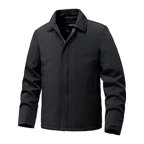 Men's Winter Coat Fleece Jacket Casual Jacket Parka Daily Outdoor Thermal Warm Pocket Full Zip Fall Winter Solid Color Streetwear Sports  Outdoors Turndown Reg