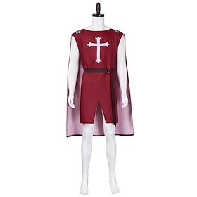Retro Vintage Medieval Renaissance Waist Belt Tunic Sleeveless Knight Ritter Knights Templar Round Neck Fancy Dress Men's Fantasy Halloween Carnival Masquerade