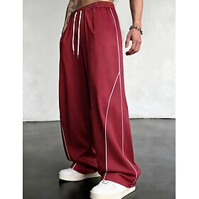 Men's Sweatpants Trousers Casual Pants Straight Leg Sweatpants Drawstring Pocket Elastic Waist Plain Comfort Soft Casual Daily Outdoor Fashion Classic Style Wi