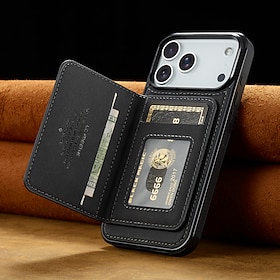 Magnetic Detachable Wallet Case for iPhone 17 16 15 14 13 Pro Max 17 Air 13 Mini, MagSafe Compatible Leather Card Holder with Kickstand, 2-in-1 Protective Cove