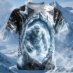 Men's Animal Skull Wolf Zombies T Shirt Short Sleeve T shirt 3D Print Crew Neck Shirt Exaggerated Designer Party Holiday 1 2 3 Summer Spring Clothing Apparel S
