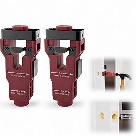 2PCS Door Latch Installation Kit, Mortise Jig Tool for Wooden Doors, Door Lock Hardware Installer for 1-3/8 1-3/4 Thick Doors, Carpenter DIY Installation and