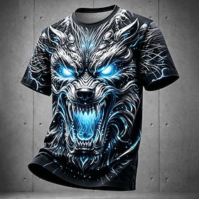 Halloween Men's Metal Finish Rivet T Shirt Short Sleeve T shirt 3D Print Crew Neck Shirt Fashion Exaggerated Metallic Street Sports Outdoor Black 1 Black 2 Sum