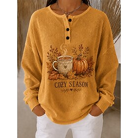 Women's Textured Pullover Sweatshirt Geometric Basic Casual Print Long Sleeve Crew Neck Regular Tops Casual Street Dailywear Dark Yellow Army Green Rose Red Sp