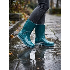 Women's Mid-Calf Rain Boots Waterproof Pull-On Non-Slip Comfort Fit for Gardening, Walking  Rainy Weather