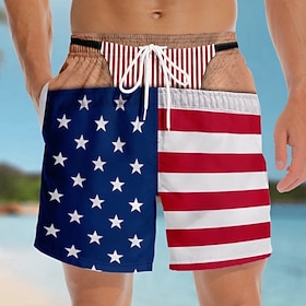 Funny Swim Trunks Gifts For Men Shorts Thong Prints USA Flag Patriotic Adults' Men's Halloween Carnival Beach Vacation Summer Easy Halloween Costumes Dress Up