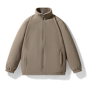Men Lightweight Jacket Winter Coat Casual Jacket Casual Daily Thermal Warm Pocket Minimalist Fall  Winter Fall Solid Color Casual Minimalism High Neck Regular